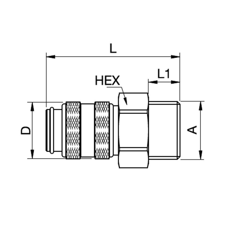 Serie 21 (Formkodet) - Single Shut-Off (med ventil) - Han Gevind - Messing