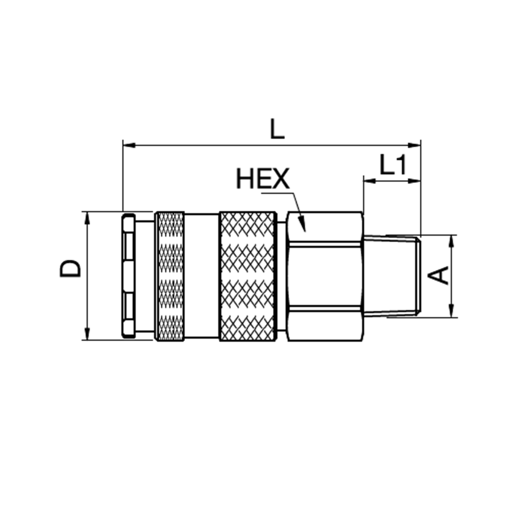Serie 27 - Single Shut-Off (med ventil) - Han Gevind - Messing