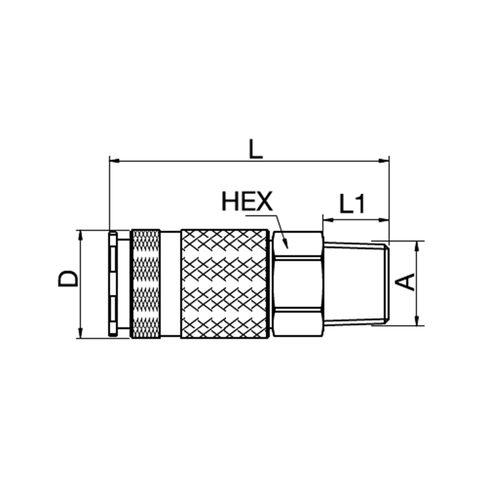 Serie 34 - Single Shut-Off (med ventil) - Han Gevind - Stål