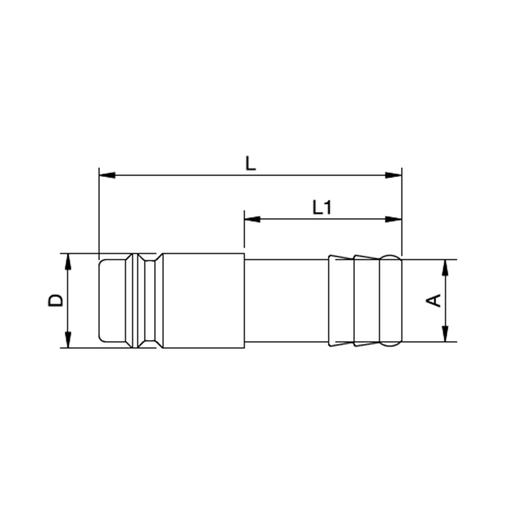 Serie 41 - Straight-Through Han Lynkobling (uden ventil) - Slangestuds - Messing
