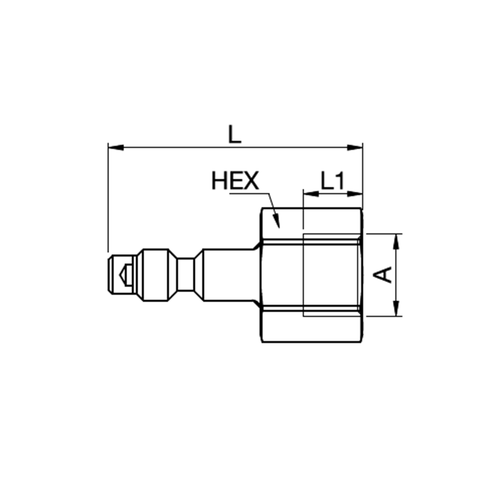 Serie 50 - Straight-Through Han Lynkobling (uden ventil) - Hun Gevind - Messing