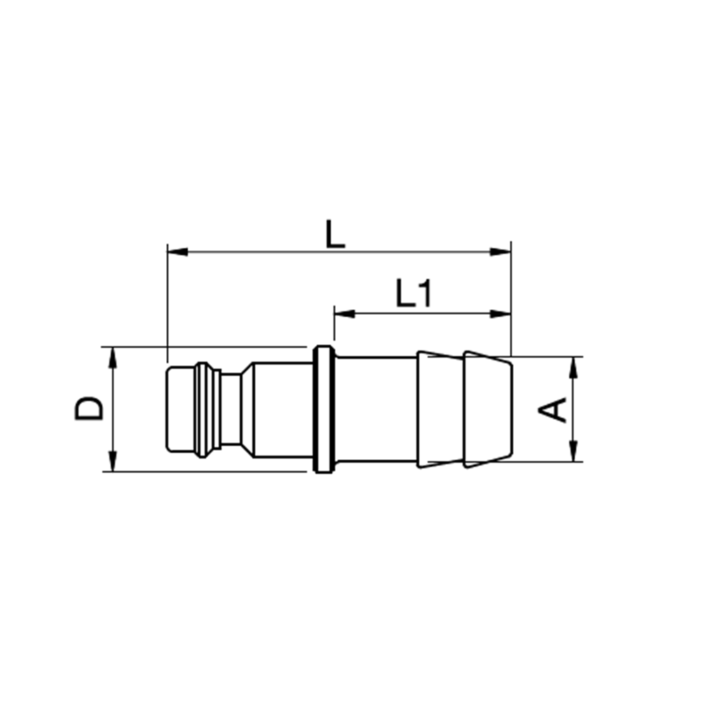 Serie 21 - Safety (straight through) Han Lynkobling (uden ventil) - Slangestuds - Messing