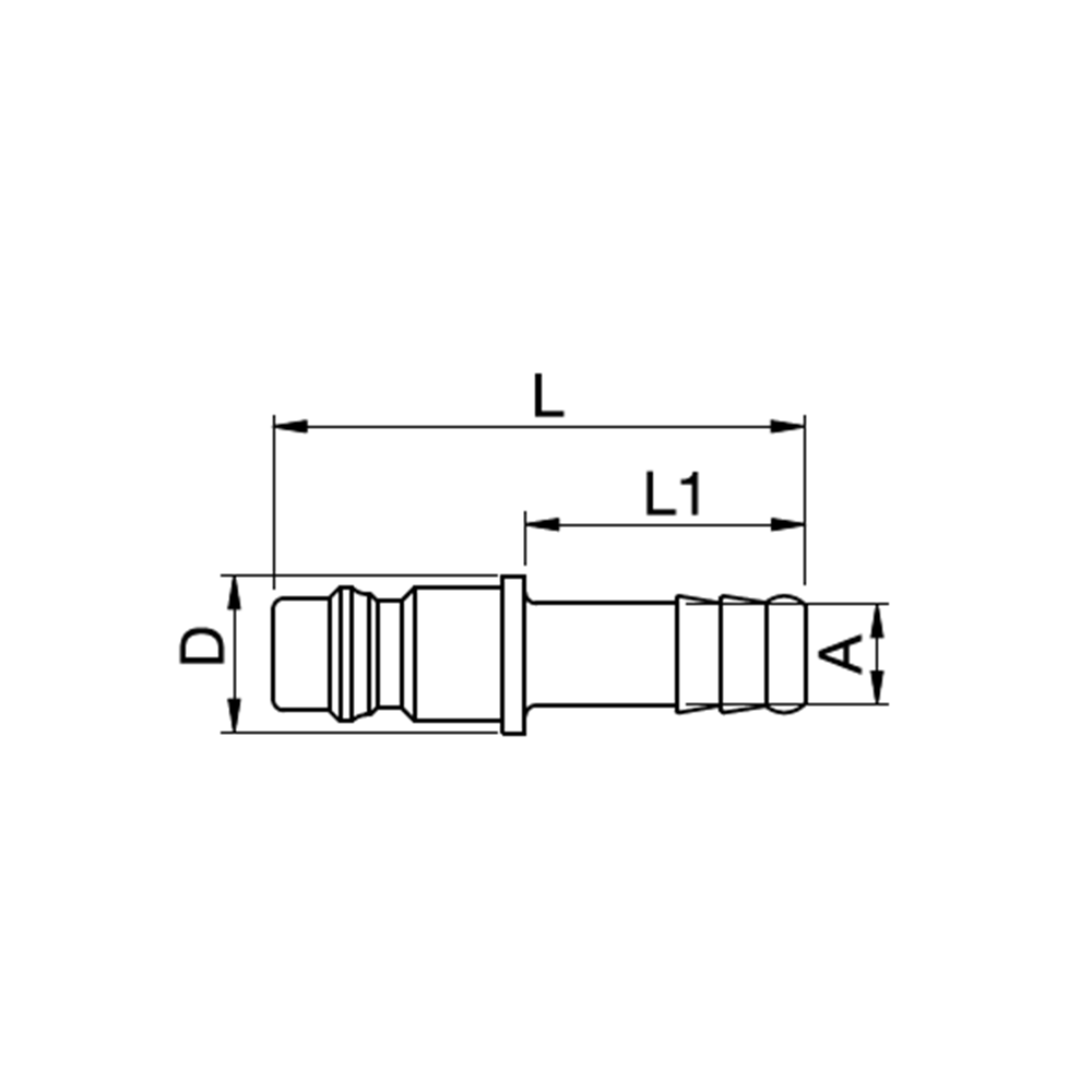 Serie 95 - Safety (straight through) Han Lynkobling (uden ventil) - Slangestuds - Messing