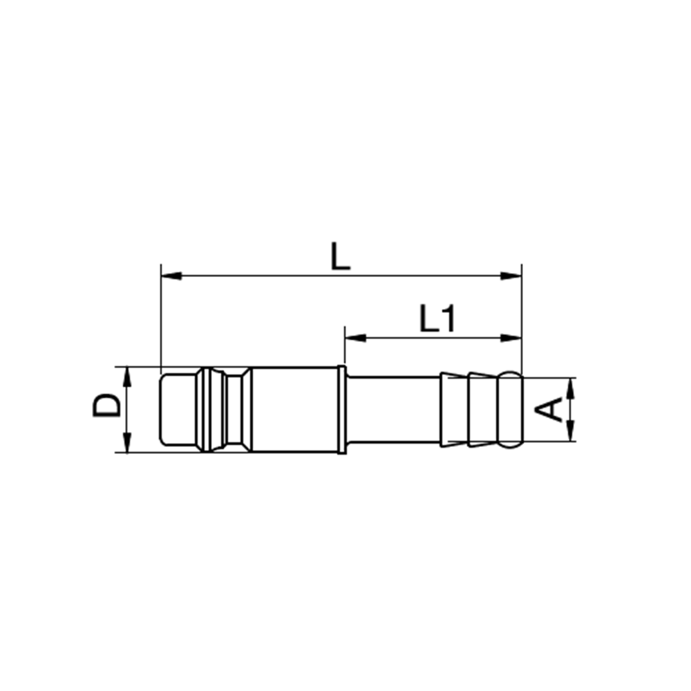 Serie 96 - Safety (straight through) Han Lynkobling (uden ventil) - Slangestuds - Messing