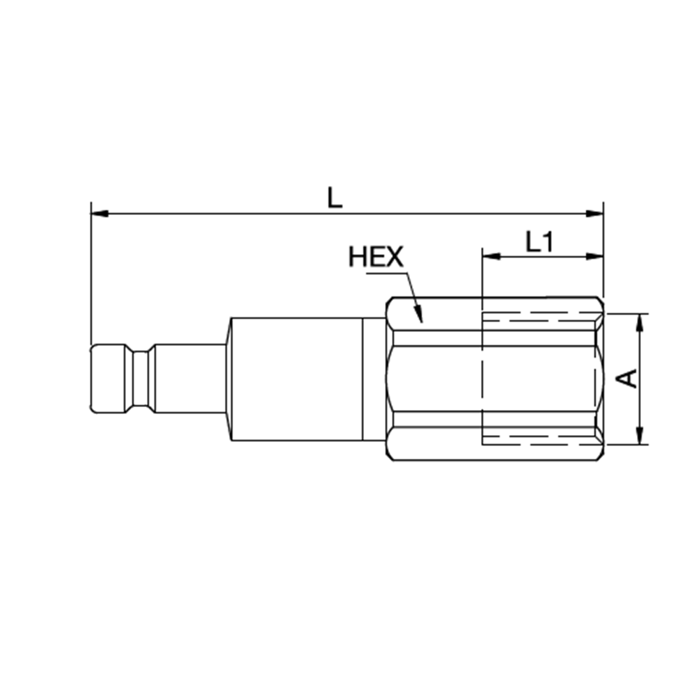 Serie 20 - Double Shut-Off Han Lynkobling (med ventil) - Hun Gevind - Rustfrit stål