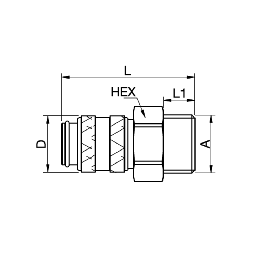 Serie 21 (Formkodet) - Single Shut-Off (med ventil) - Han Gevind - Rustfrit stål