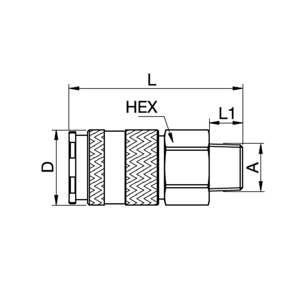 Serie 27 - Single Shut-Off (med ventil) - Han Gevind - Rustfrit stål