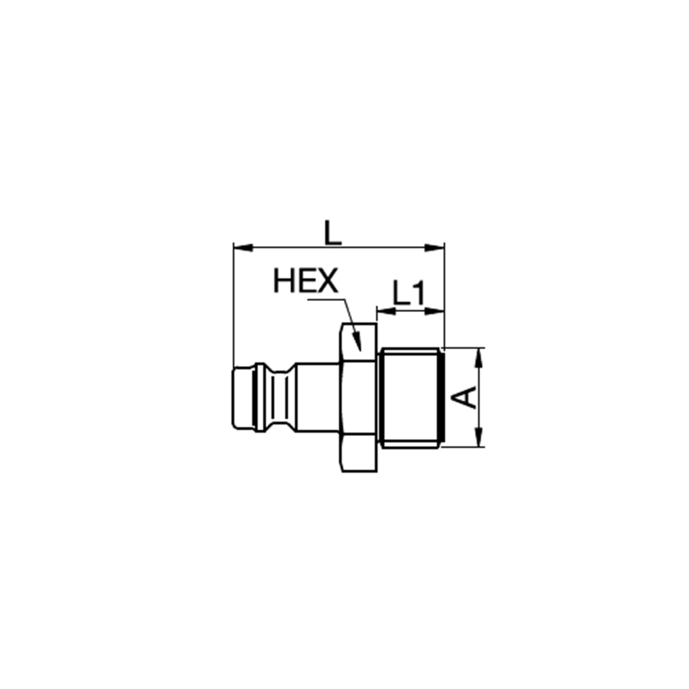 Serie 21 - Straight-Through Han Lynkobling (uden ventil) - Han Gevind - Polyvinylfluorid (PVDF)