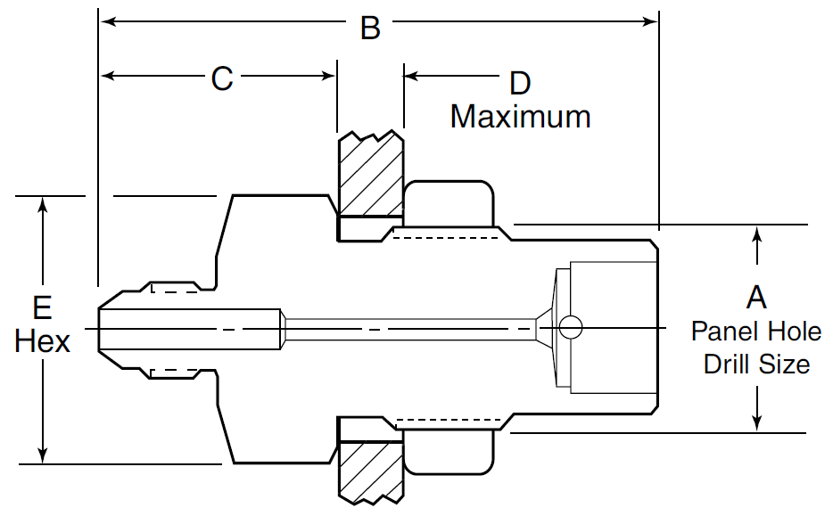 Skotgennemførring Adapter - JIC Til Medium Tryk