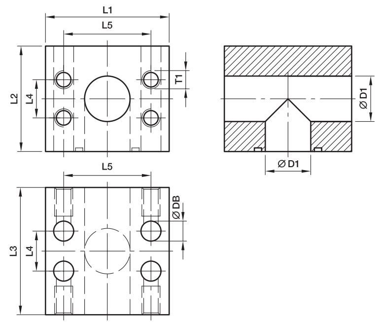 EO SAE Modflange T-Blok