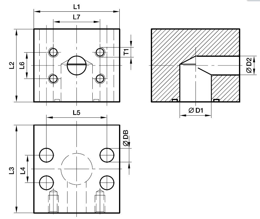 EO SAE 90° L-Reduceringsblok