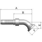 Flange Vinkel 45° Indstik -  Flange (Flat Seat)