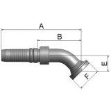 Flange Vinkel 45° Indstik -  Flange (Flat Seat)