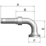 Flange Vinkel 90° Indstik -  Flange (Flat Seat)