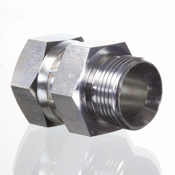 Hydr. Adaptor, Lige: Omløber/Han - BSP, Konus, 60 ° / BSP, Udkravning, 60 °