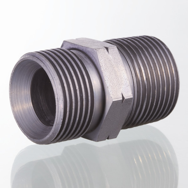 Hydr. Adaptor, Lige: Han/Han - BSP, Udkravning, 60 ° / NPT, Thread