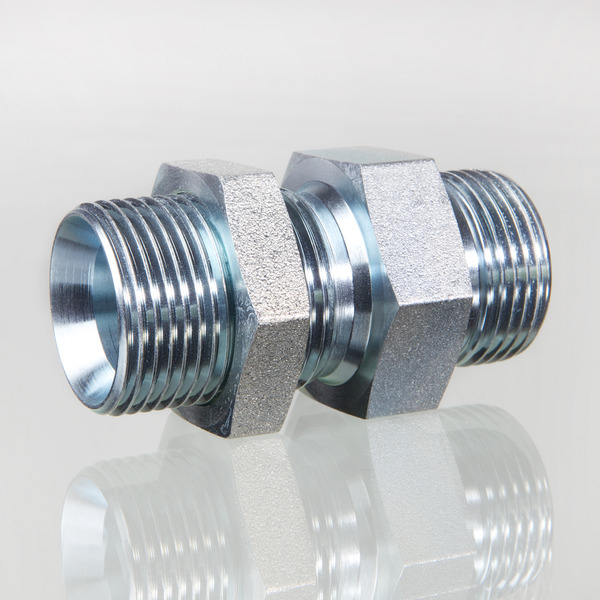 Hydr. Adaptor, Skot - Lige: Han/Han - BSP, Udkravning, 60 ° / BSP, Udkravning, 60 °