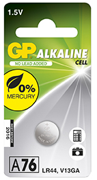 GP knapcelle 76A-C1, 1,5V, LR44, 1-pak